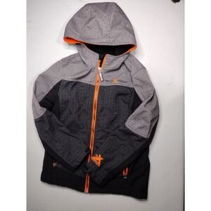 ZeroXposur Boys Softshell Jacket Grey Black Orange Hooded Fleece Lined Size S 8
